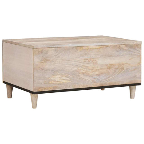 vidaXL Coffee Table with Door Beige 80 x 50 x 40 cm Solid mango wood