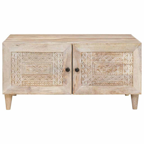 vidaXL Coffee Table with Door Beige 80 x 50 x 40 cm Solid mango wood