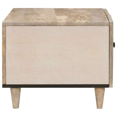 vidaXL Coffee Table with Door Beige 80 x 50 x 40 cm Solid mango wood