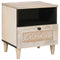 vidaXL Bedside Table Beige 40 x 33 x 46 cm Solid mango wood