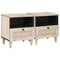 vidaXL Bedside Table 2 pcs Beige 40 x 33 x 46 cm Solid mango wood