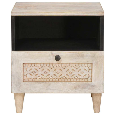 vidaXL Bedside Table 2 pcs Beige 40 x 33 x 46 cm Solid mango wood