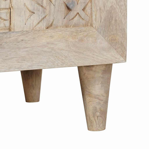 vidaXL Bedside Table with Door Beige 50 x 33 x 60 cm Solid mango wood