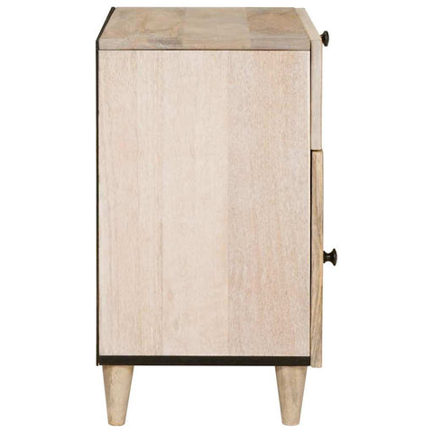 vidaXL Bedside Table with Door Beige 50 x 33 x 60 cm Solid mango wood