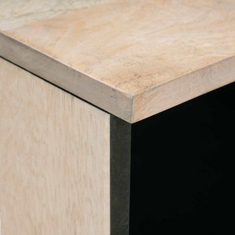 vidaXL Bedside Table with Shelf Beige 50 x 33 x 60 cm Solid mango wood
