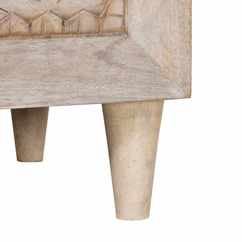 vidaXL Bedside Table with Shelf Beige 50 x 33 x 60 cm Solid mango wood