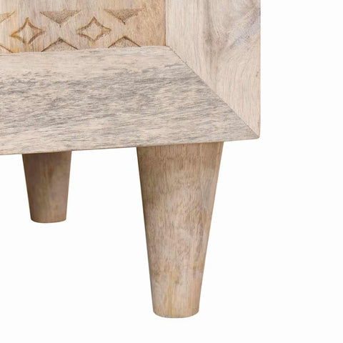 vidaXL Bedside Table with Door Beige 50 x 33 x 60 cm Solid mango wood