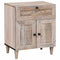 vidaXL Bedside Table with Door Beige 50 x 33 x 60 cm Solid mango wood