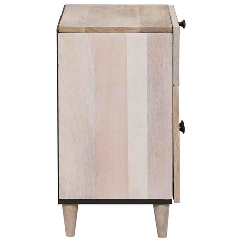 vidaXL Bedside Table with Door Beige 50 x 33 x 60 cm Solid mango wood
