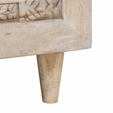 vidaXL Coffee Table with Shelf Beige 100 x 54 x 40 cm Solid mango wood