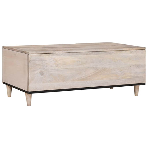 vidaXL Coffee Table with Shelf Beige 100 x 54 x 40 cm Solid mango wood