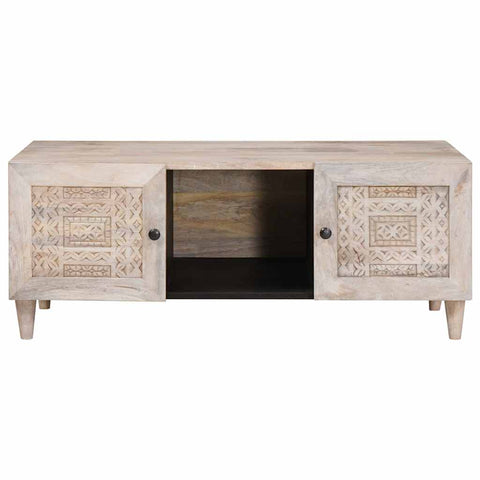 vidaXL Coffee Table with Shelf Beige 100 x 54 x 40 cm Solid mango wood