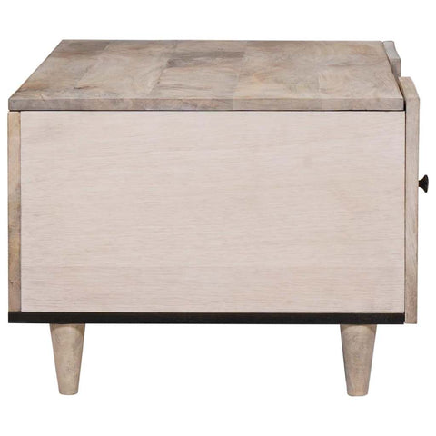 vidaXL Coffee Table with Shelf Beige 100 x 54 x 40 cm Solid mango wood
