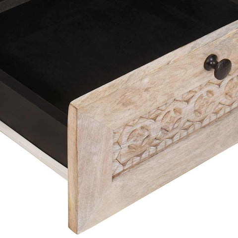 vidaXL Coffee Table with Drawer White 80 x 54 x 40 cm Solid mango wood