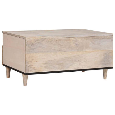 vidaXL Coffee Table with Drawer White 80 x 54 x 40 cm Solid mango wood