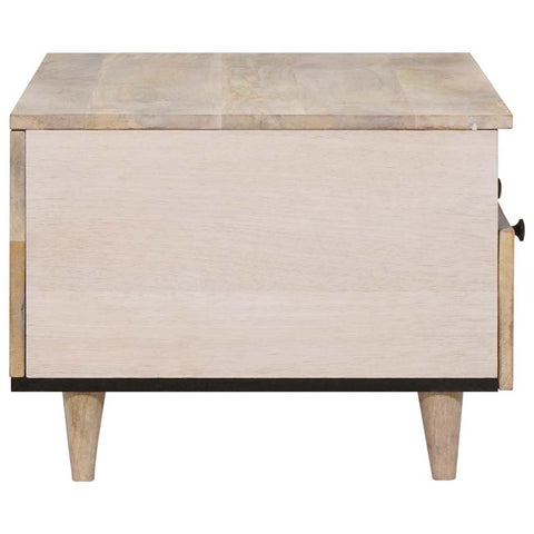 vidaXL Coffee Table with Drawer White 80 x 54 x 40 cm Solid mango wood