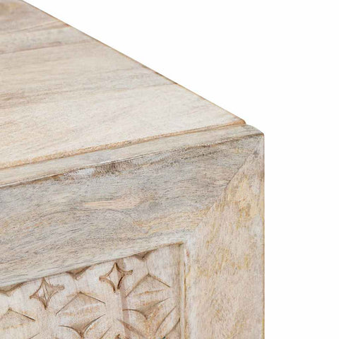 vidaXL TV Cabinet with Shelf White 80 x 33 x 46 cm Solid mango wood
