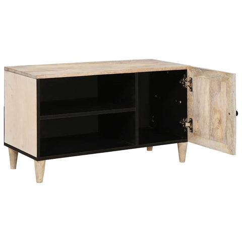 vidaXL TV Cabinet with Shelf White 80 x 33 x 46 cm Solid mango wood