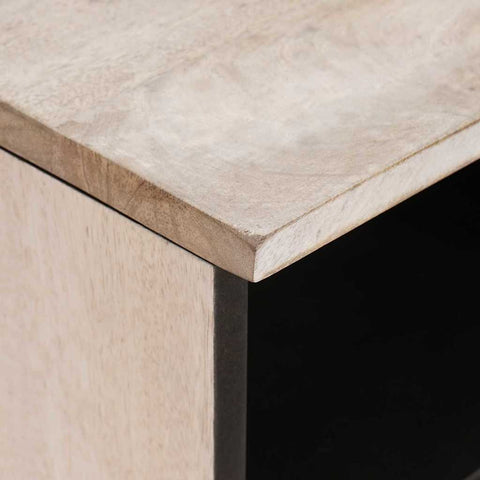 vidaXL TV Cabinet with Drawer White 80 x 33 x 46 cm Solid mango wood