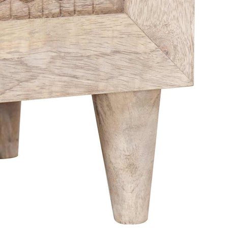 vidaXL TV Cabinet with Drawer White 80 x 33 x 46 cm Solid mango wood