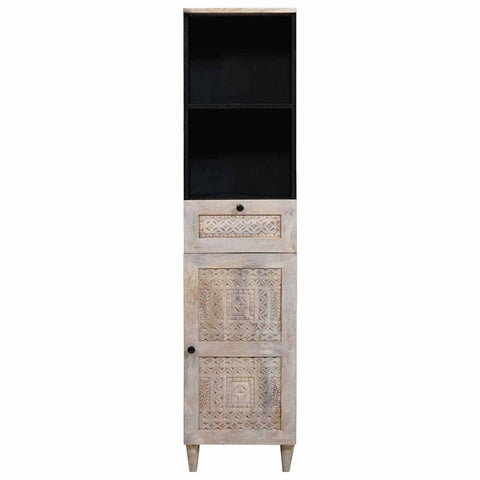 vidaXL Bathroom Cabinet White 38 x 33.5 x 160 cm Solid Wood Mango