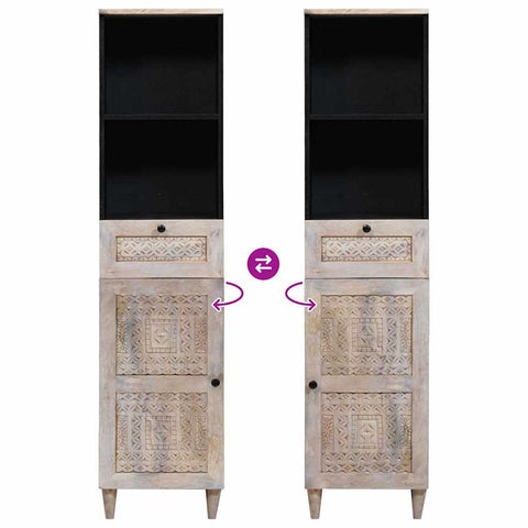 vidaXL Bathroom Cabinet White 38 x 33.5 x 160 cm Solid Wood Mango