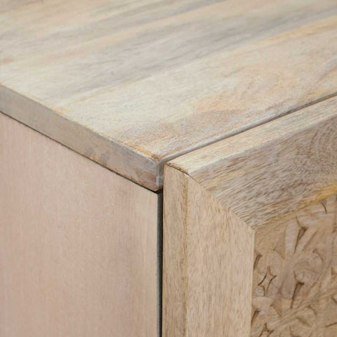 vidaXL Highboard with Shelf White 40 x 33 x 110 cm Solid mango wood
