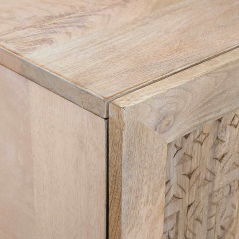 vidaXL Highboard with Drawer White 60 x 33 x 100 cm Solid mango wood