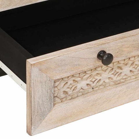 vidaXL Highboard with Drawer White 60 x 33 x 100 cm Solid mango wood