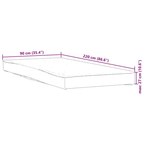 vidaXL Mattress Protector White 90x220 cm Waterproof