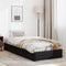 vidaXL Ottoman Bed Frame without Mattress Black Single Faux Leather