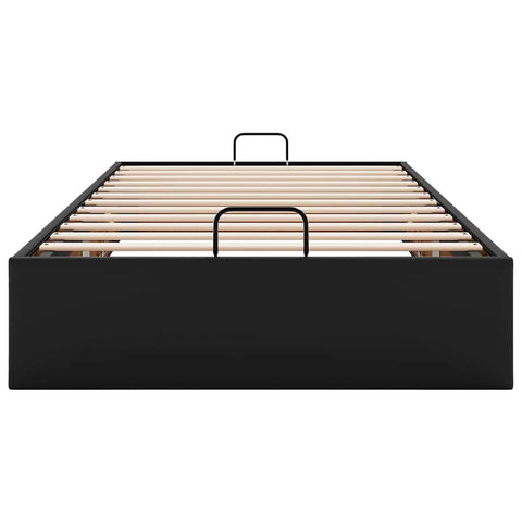 vidaXL Ottoman Bed Frame without Mattress Black Single Faux Leather