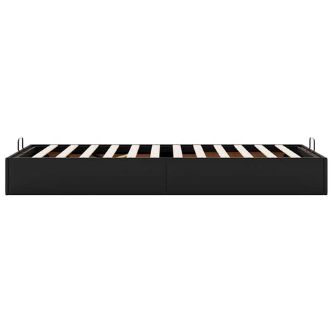 vidaXL Ottoman Bed Frame without Mattress Black Single Faux Leather