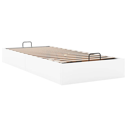 vidaXL Ottoman Bed Frame without Mattress White Single Faux Leather
