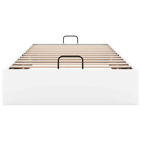 vidaXL Ottoman Bed Frame without Mattress White Single Faux Leather