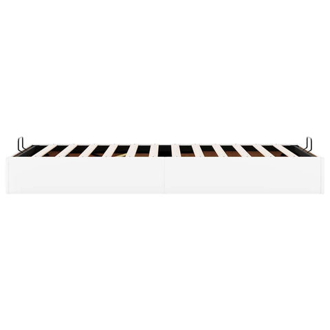 vidaXL Ottoman Bed Frame without Mattress White Single Faux Leather
