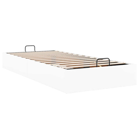 vidaXL Ottoman Bed Frame without Mattress White Single Faux Leather