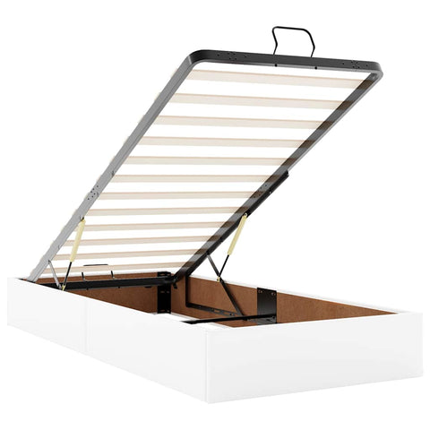 vidaXL Ottoman Bed Frame without Mattress White Single Faux Leather