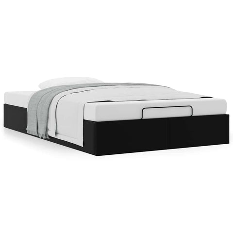 vidaXL Ottoman Bed Frame without Mattress Black Double Faux Leather