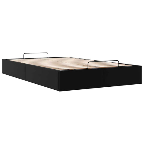 vidaXL Ottoman Bed Frame without Mattress Black Double Faux Leather
