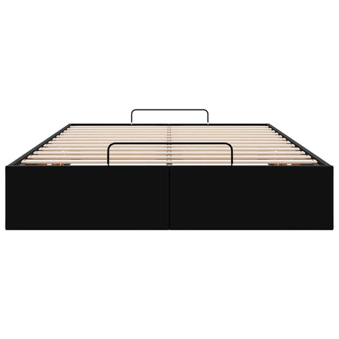 vidaXL Ottoman Bed Frame without Mattress Black Double Faux Leather