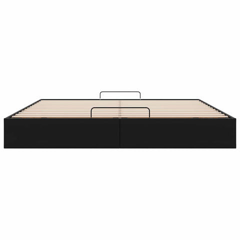 vidaXL Ottoman Bed Frame without Mattress Black Super King Faux Leather