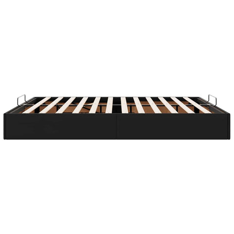 vidaXL Ottoman Bed Frame without Mattress Black Super King Faux Leather