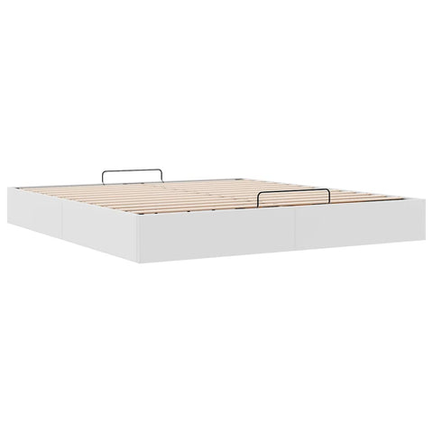 vidaXL Ottoman Bed Frame without Mattress White Super King Faux Leather