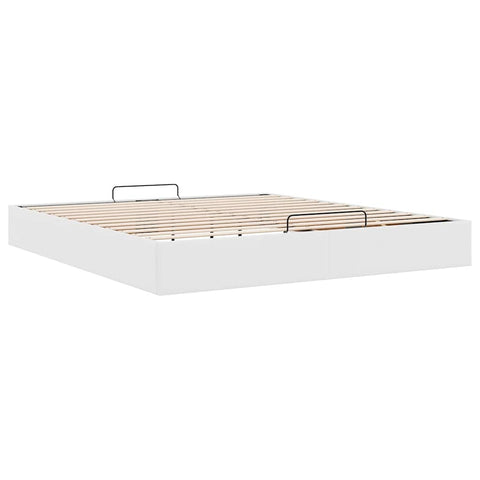 vidaXL Ottoman Bed Frame without Mattress White Super King Faux Leather