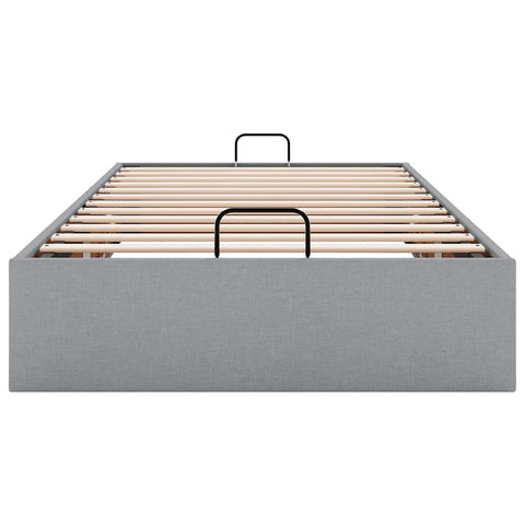 vidaXL Ottoman Bed Frame without Mattress Light Grey Single Fabric