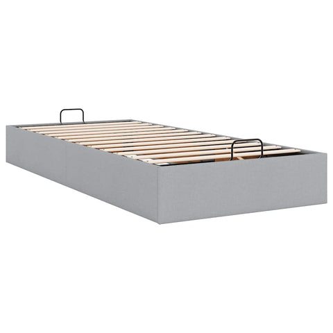 vidaXL Ottoman Bed Frame without Mattress Light Grey Single Fabric