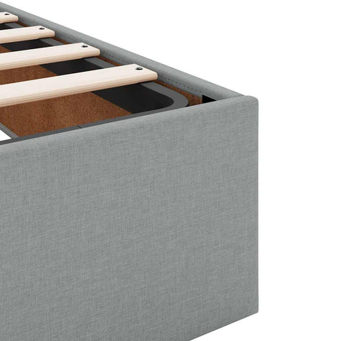 vidaXL Ottoman Bed Frame without Mattress Light Grey Single Fabric