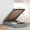 vidaXL Ottoman Bed Frame without Mattress Light Grey Single Fabric