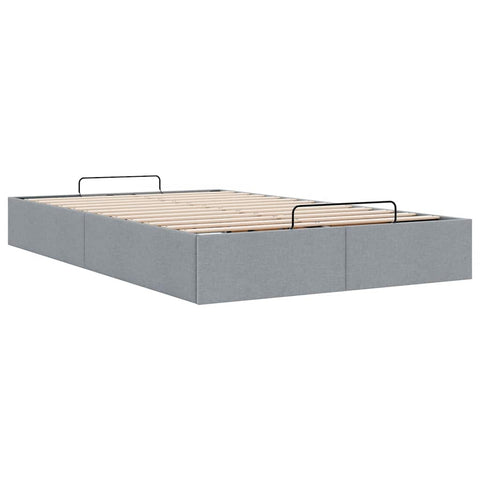 vidaXL Ottoman Bed Frame without Mattress Light Grey Double Fabric